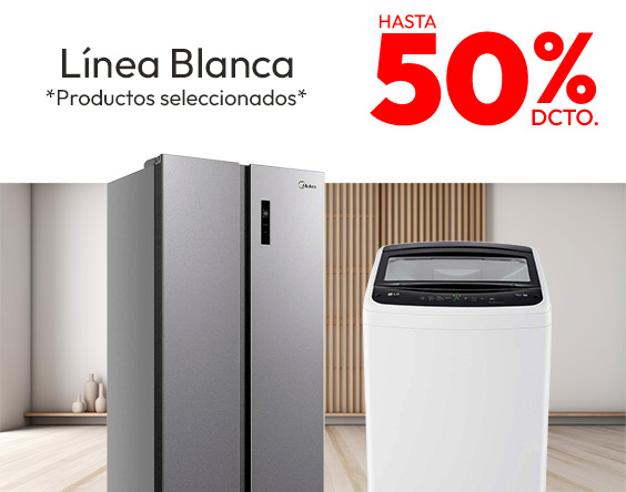 Hasta 50% en línea blanca seleccionada