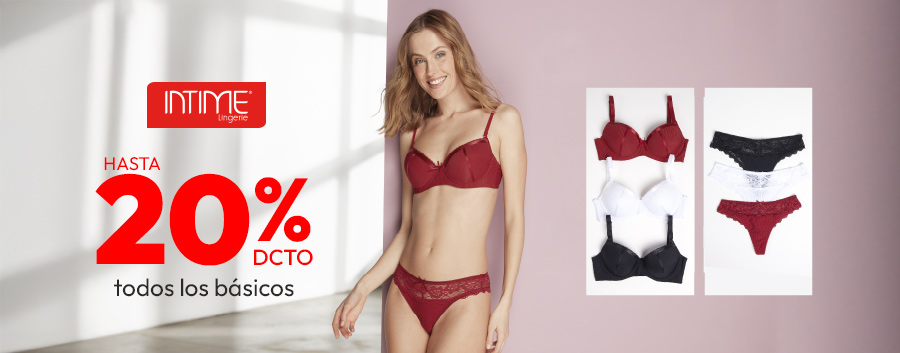 20% dcto en todos los basicos de Intime