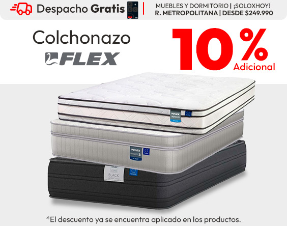 Colchonazo Flex 10% adicional / DG RM DORMITORIO Y MUEBLES SOBRE 249990