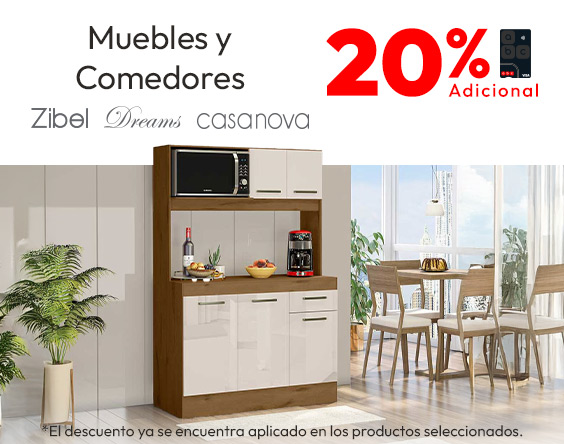 Muebles  seleccionados 20% adicional tarjeta