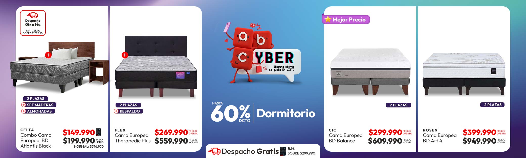 Dormitorio hasta 60% dcto