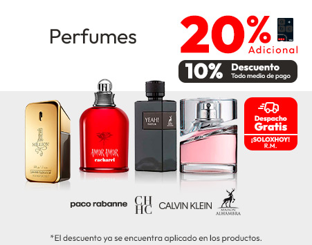 Perfumes Imperdibles 10% dcto TMP y 20% adicional con TLP + despacho gratis RM