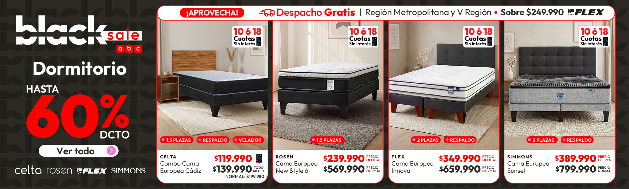 Dormitorio hasta 60%