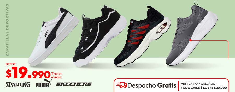 zapatillas desde 19990+ despacho gratis vestuario y calzado sobre 20.000 en todo chile