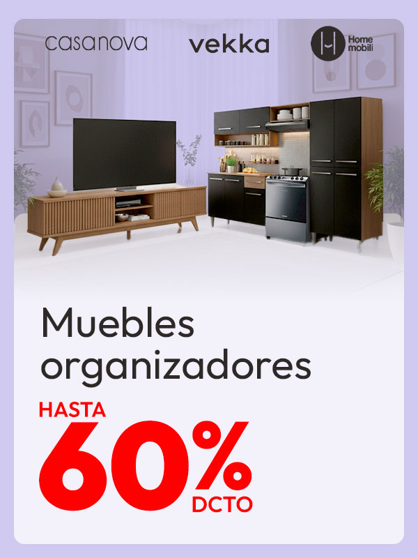 Muebles organizadores hasta 60%
