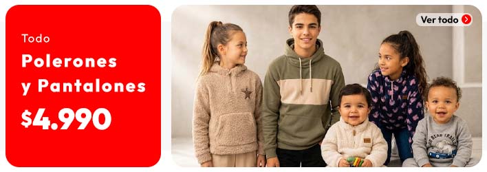 todo polerones y pantalones a $4.990