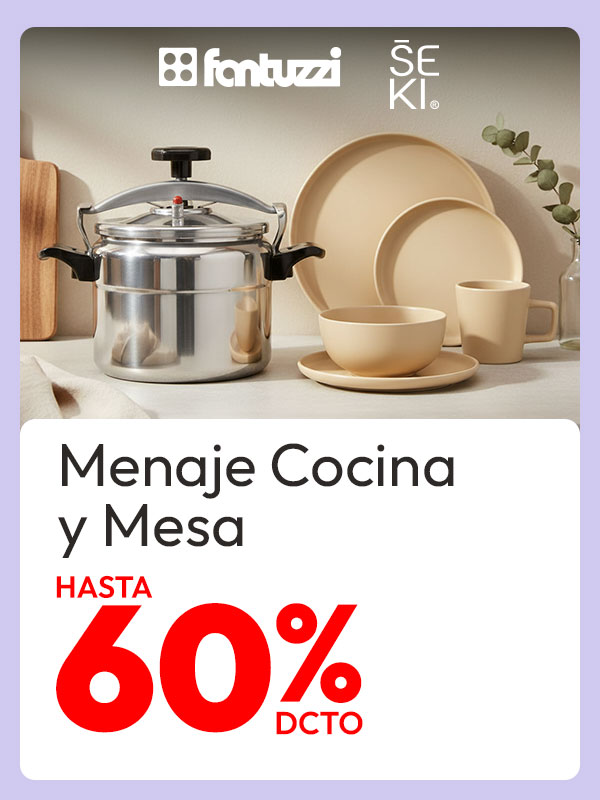 Menaje Cocina y Mesa hasta 70% de dcto