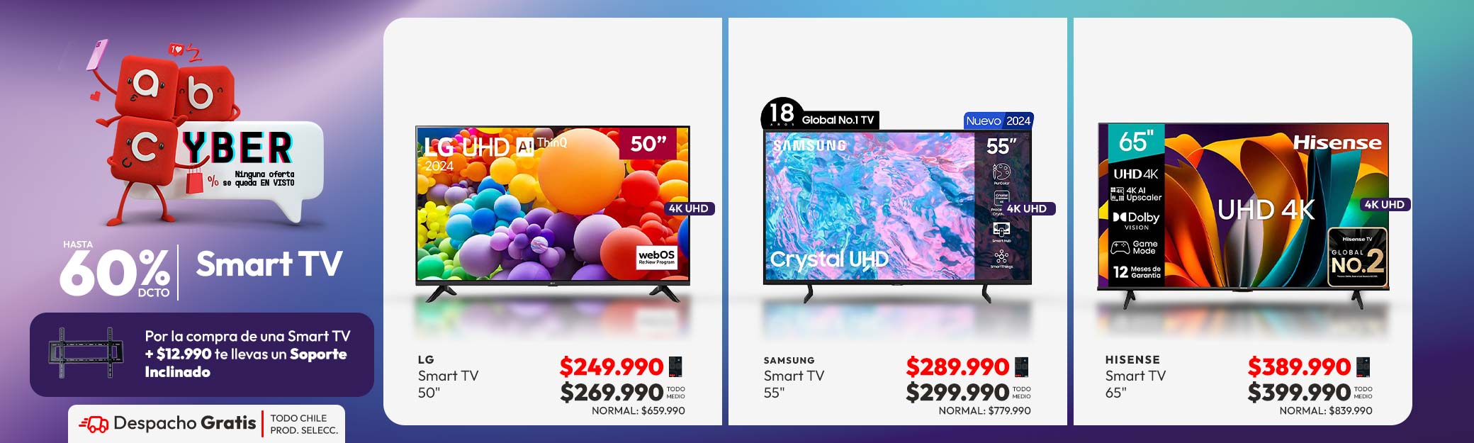 Smart TV hasta 60% descuento