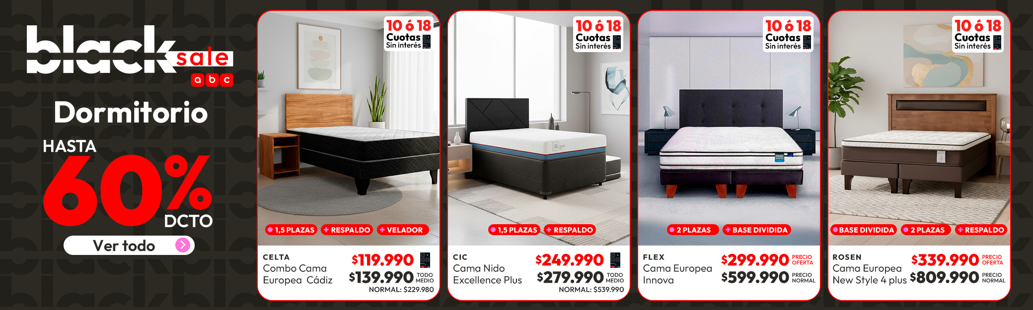 Dormitorio hasta 60%