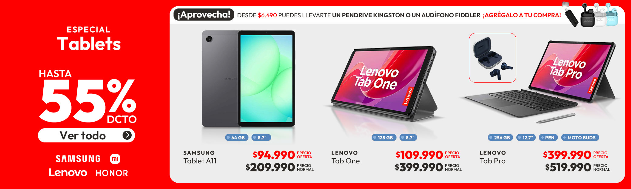 Especial Tablets Hasta 55% dcto
