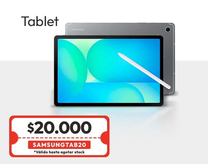 Usa el cupón SAMSUNG20 y obtén $20.000 de descuento en tu tablet Samsung