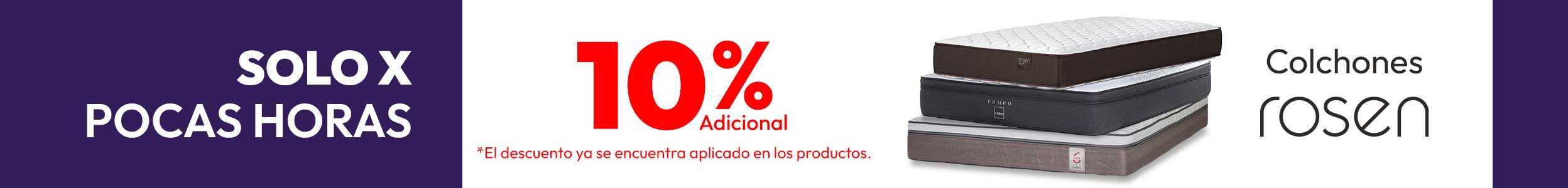 Colchones Rosen 10% descuento adicional