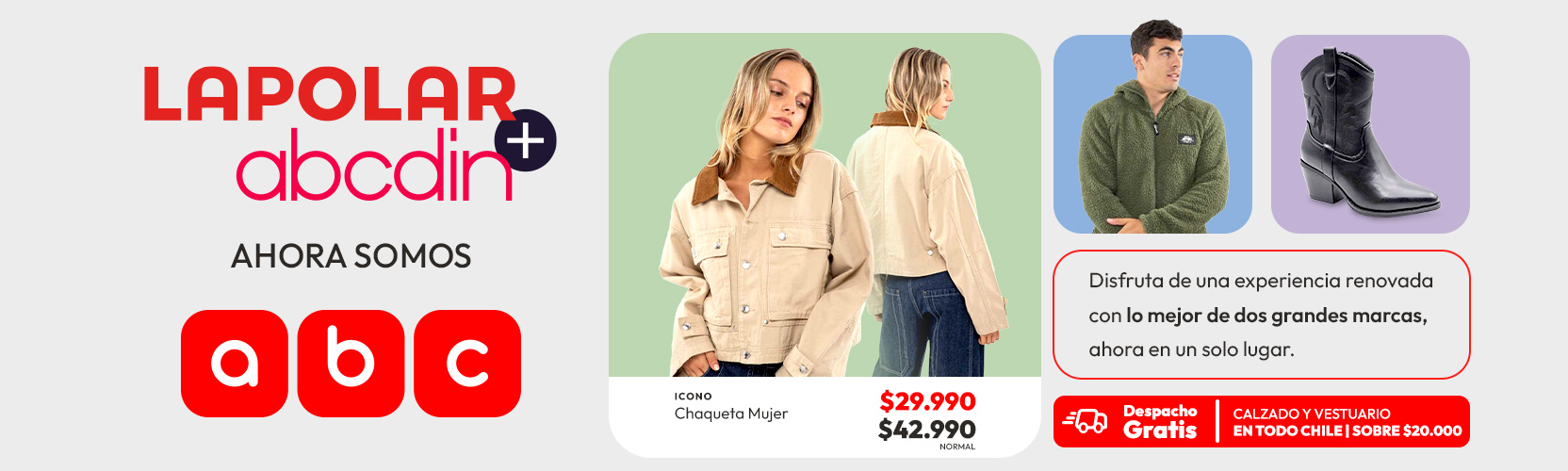 moda con el despacho gratis sobre 29.990 en Rm calzado y vestuario