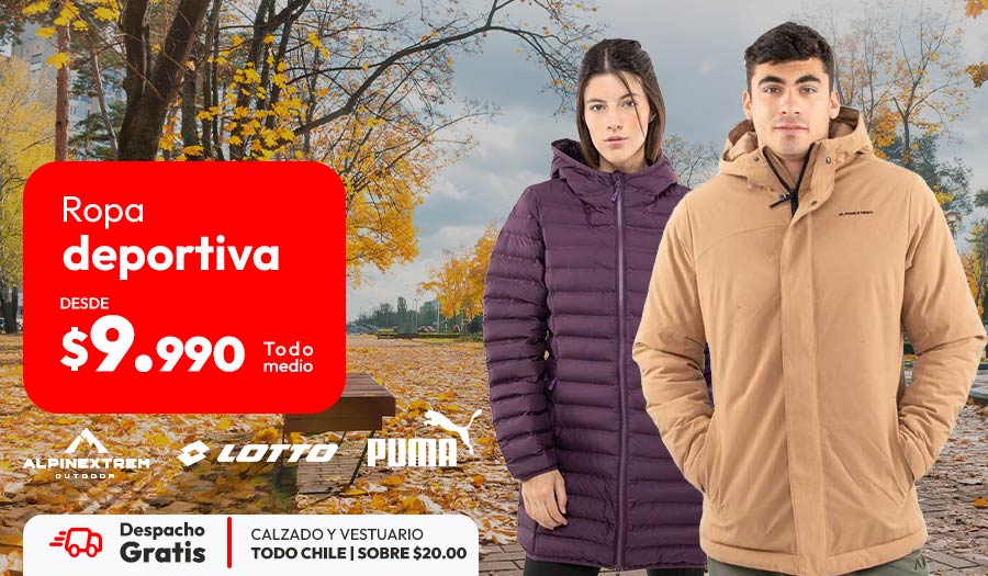 Ropa deportiva desde 9990 con despacho gratis