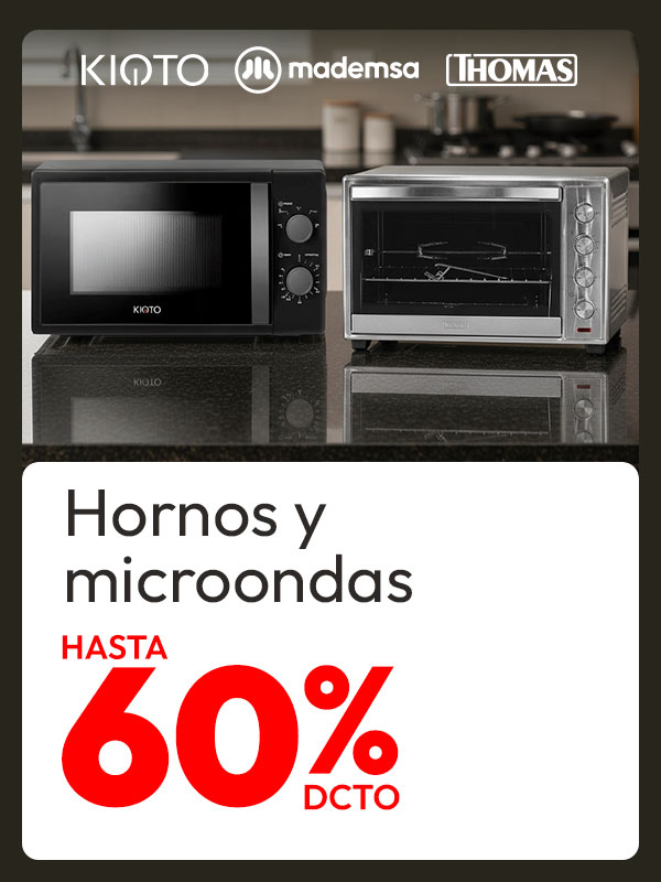 Hornos y Microondas hasta 60% de dcto