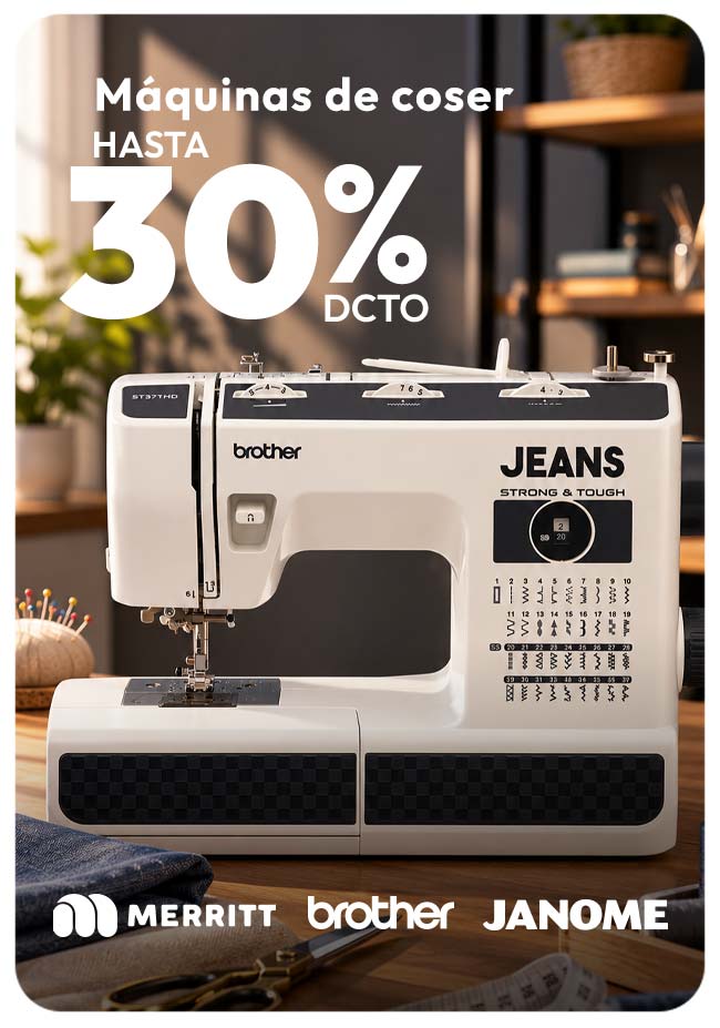 maquina de coser hasta 30% de dcto