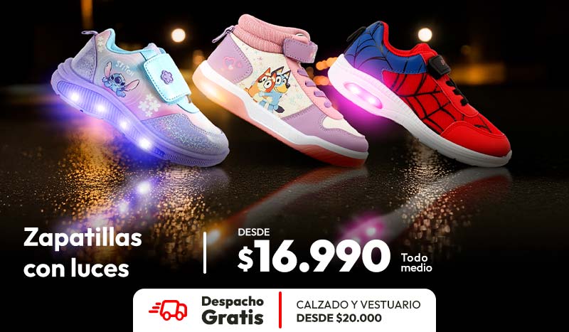 Zapatillas con luces desde 16.990