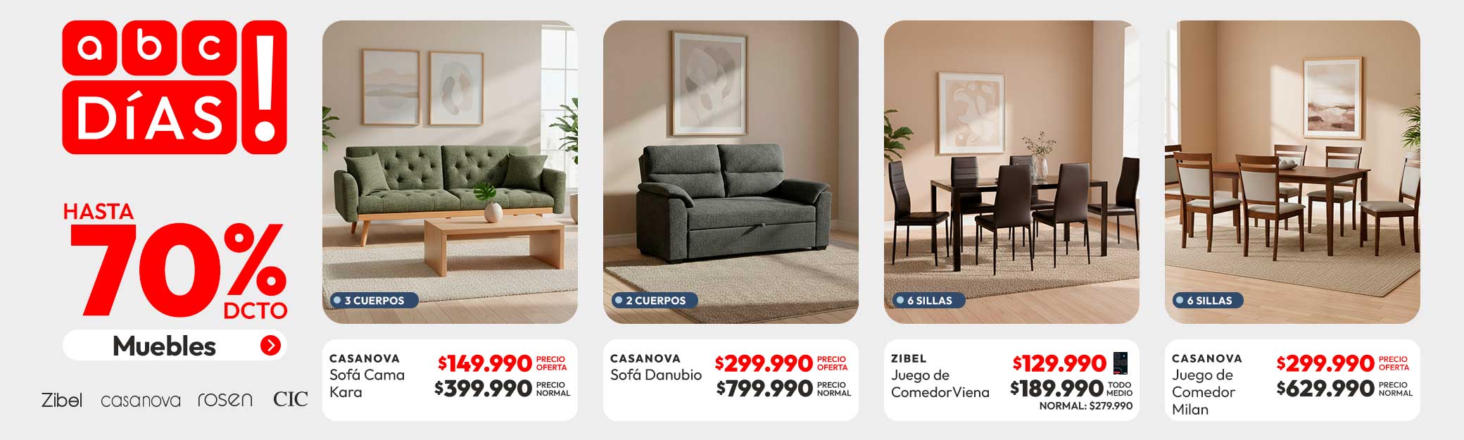 Muebles hasta 70%