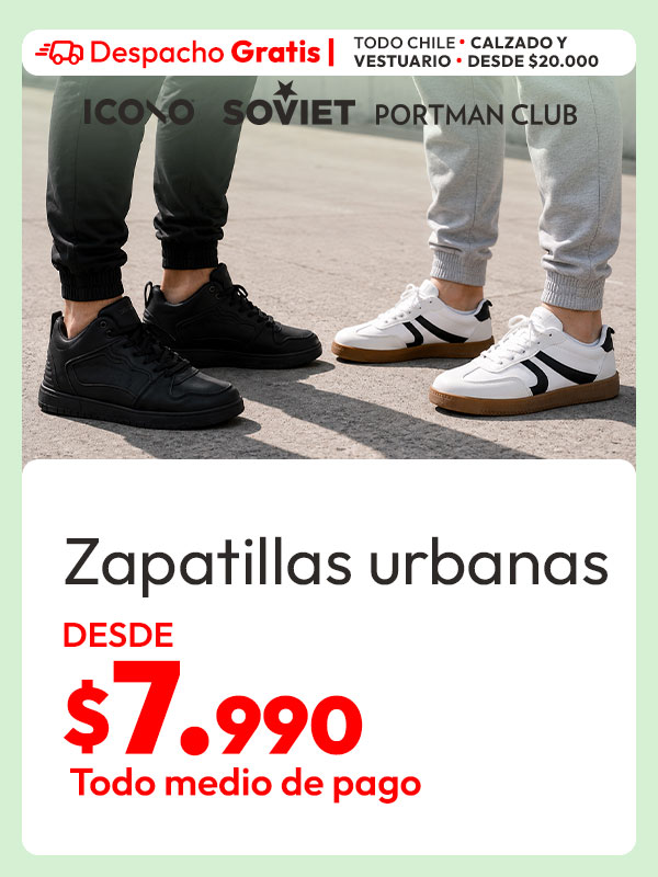 Zapatillas urbanas desde $7990