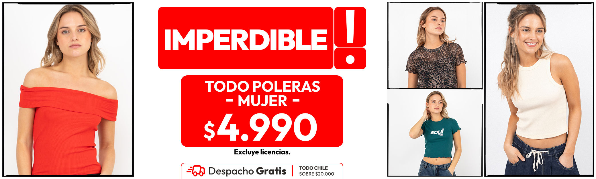 Poleras desde $3.990