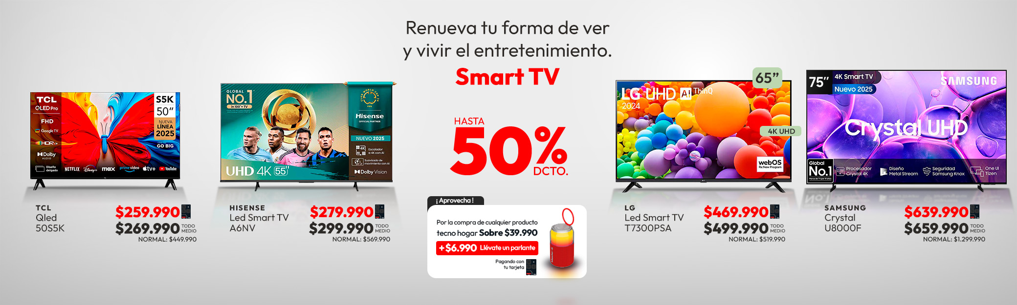 smart TV hasta 60 % dcto