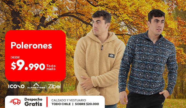 Polerones desde 9990 despacho gratis sobre 29.990 en Rm calzado y vestuario