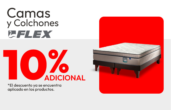 Camas y Colchones 10% adicional FLEX 