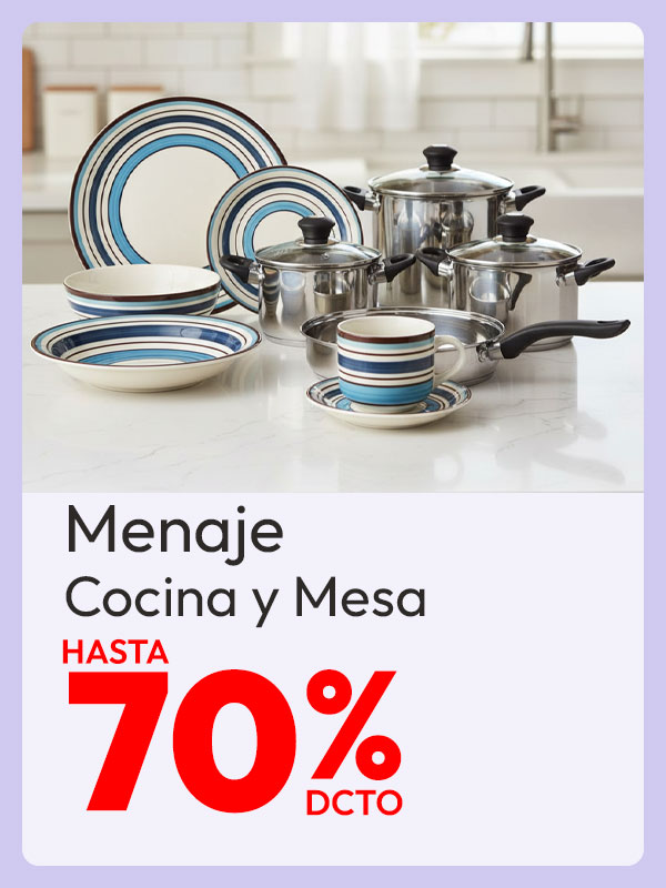 Menaje Cocina y Mesa hasta 70% de dcto