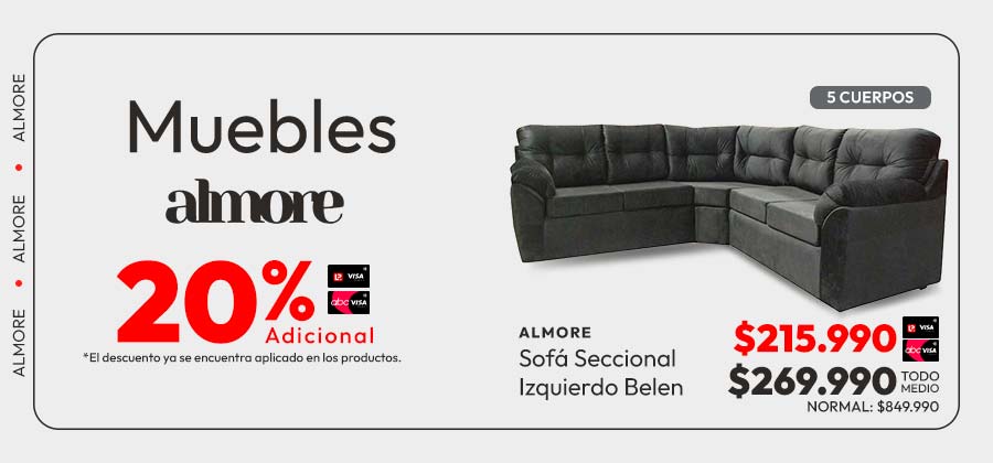 Muebles Almore 20% adicional TLP - abcvisa