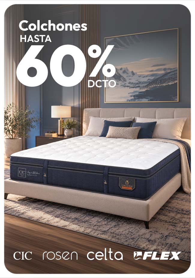 Colchones hasta 60% de dcto