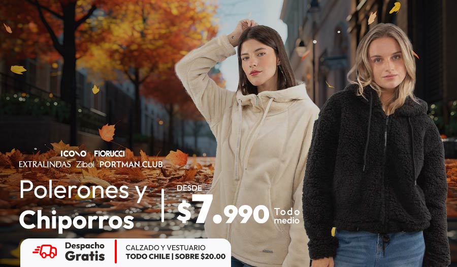 chiporros y polerones mujer desde 7990 despacho gratis
