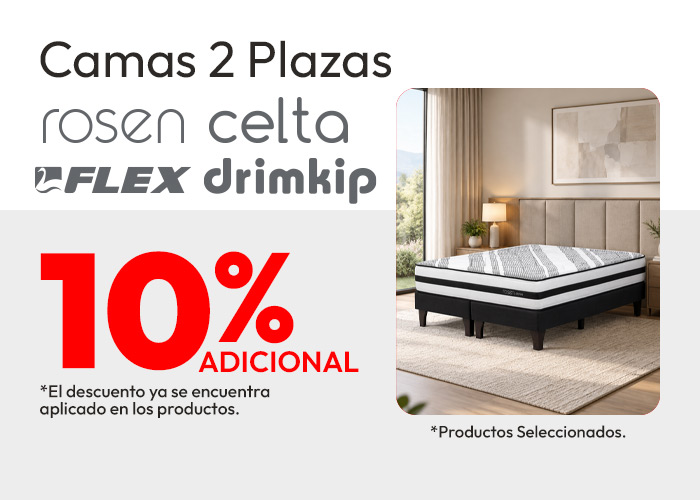 Especial Camas 2 Plazas 10% adicional / prod seleccionados