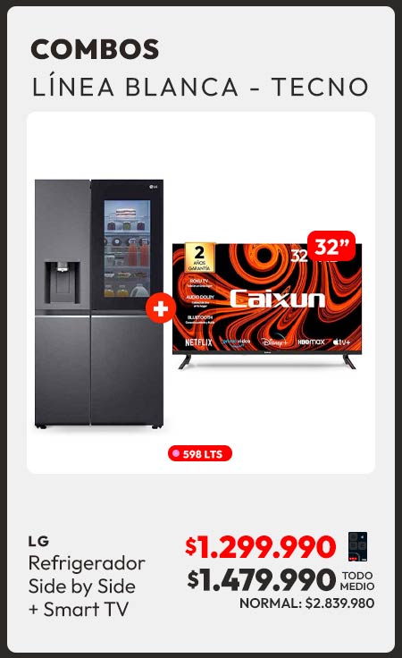 Side by side LG + TV 32 pulgadas