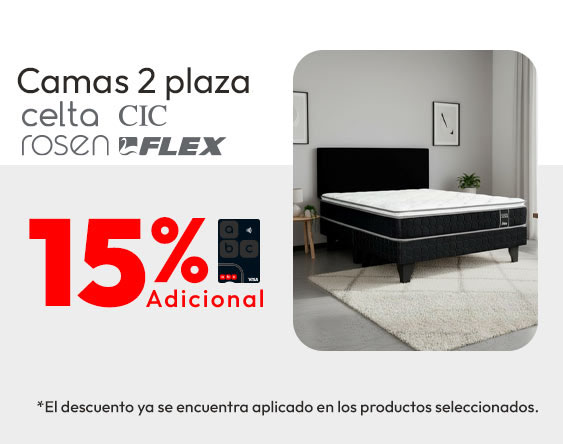 Camas 2 plz 15% adicional tlp