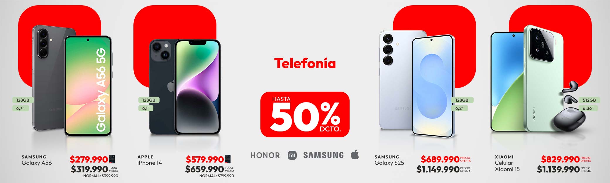 Telefonía hasta 50% dcto