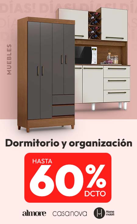 Muebles Dormitorio y Organización hasta 60%