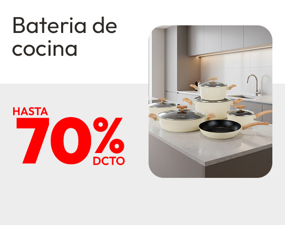Batería de cocina hasta 70% descuento