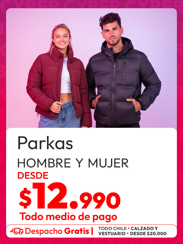 Parkas desde $9.990 hombre y mujer