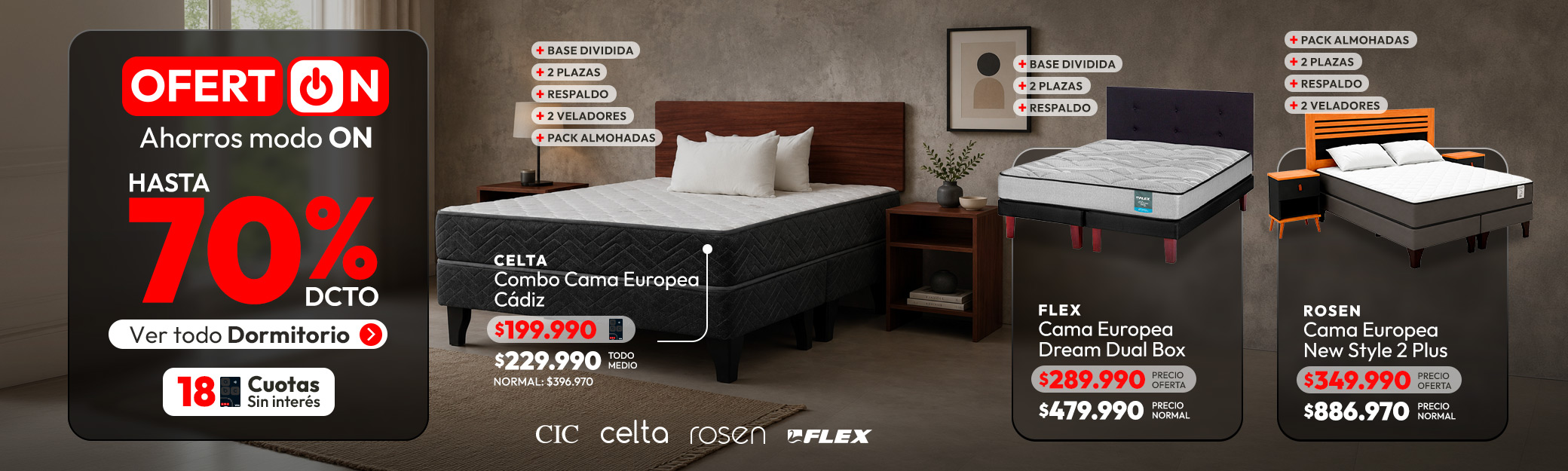 OFERTÓN Dormitorio hasta 60% de dcto