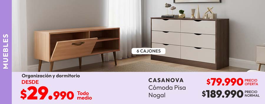 Muebles dormitorio y organización desde 39990