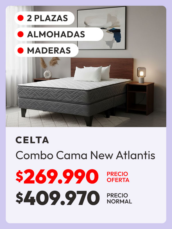Combo Cama Europea Atlantis Black