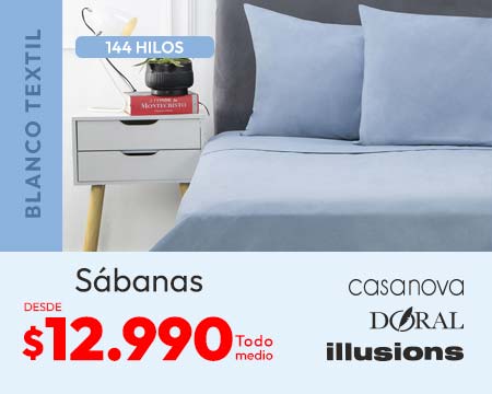 sabanas 144 hilos desde $12.990