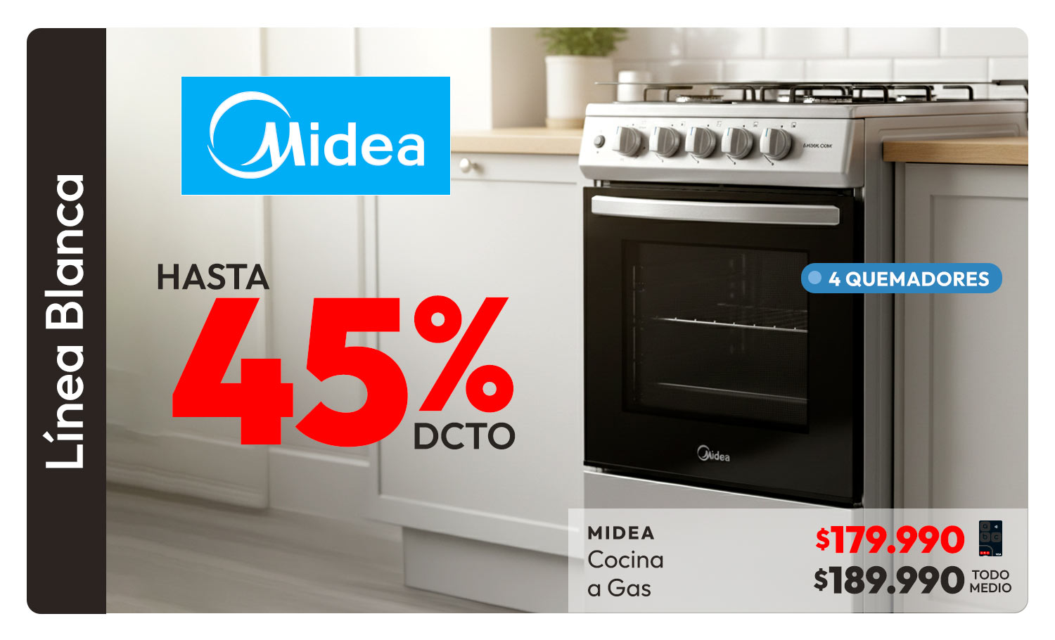 Midea hasta 45% de dcto