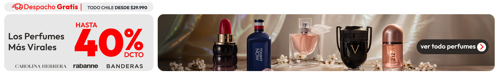 Perfumes con Despacho Gratis desde $29.990 en R.M.