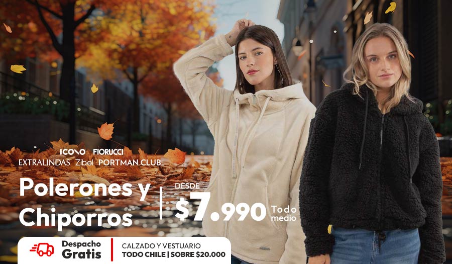 chiporros y polerones mujer desde 7990 despacho gratis