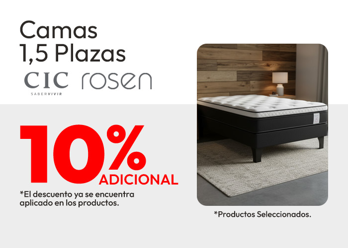Camas 1,5 Plazas 10% adicional