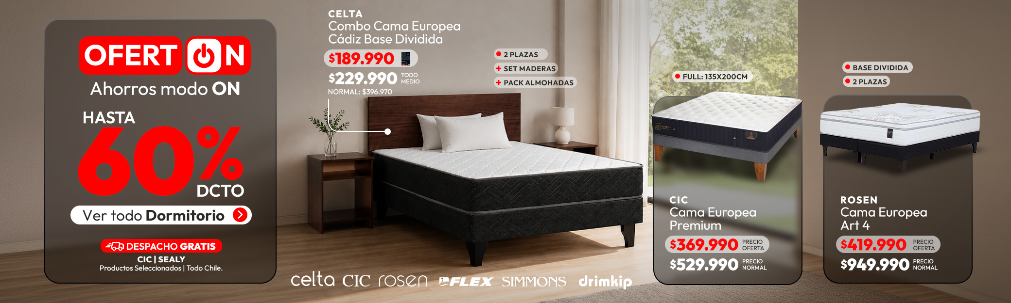 OFERTÓN Dormitorio hasta 60% de dcto