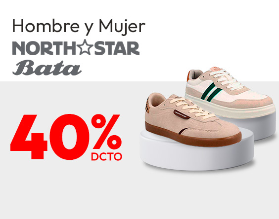 North Star y Bata 40% descuento