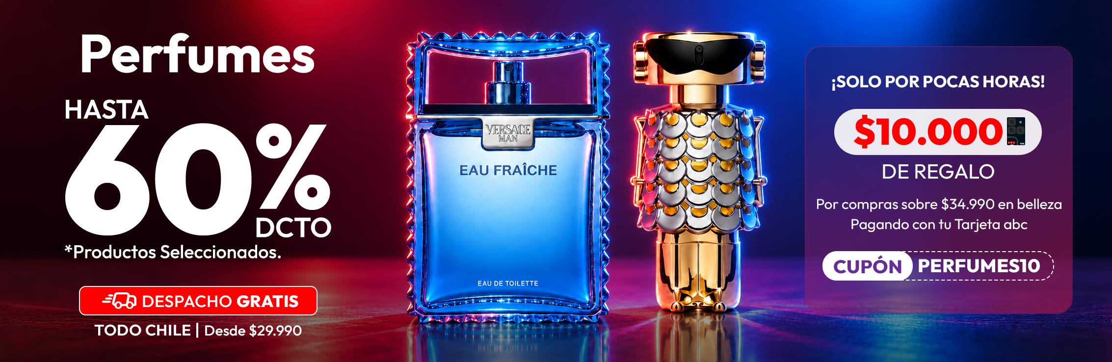 PERFUMES 60% DCTO PROD SELECCIONADOS. DG Todo chile desde 29.990