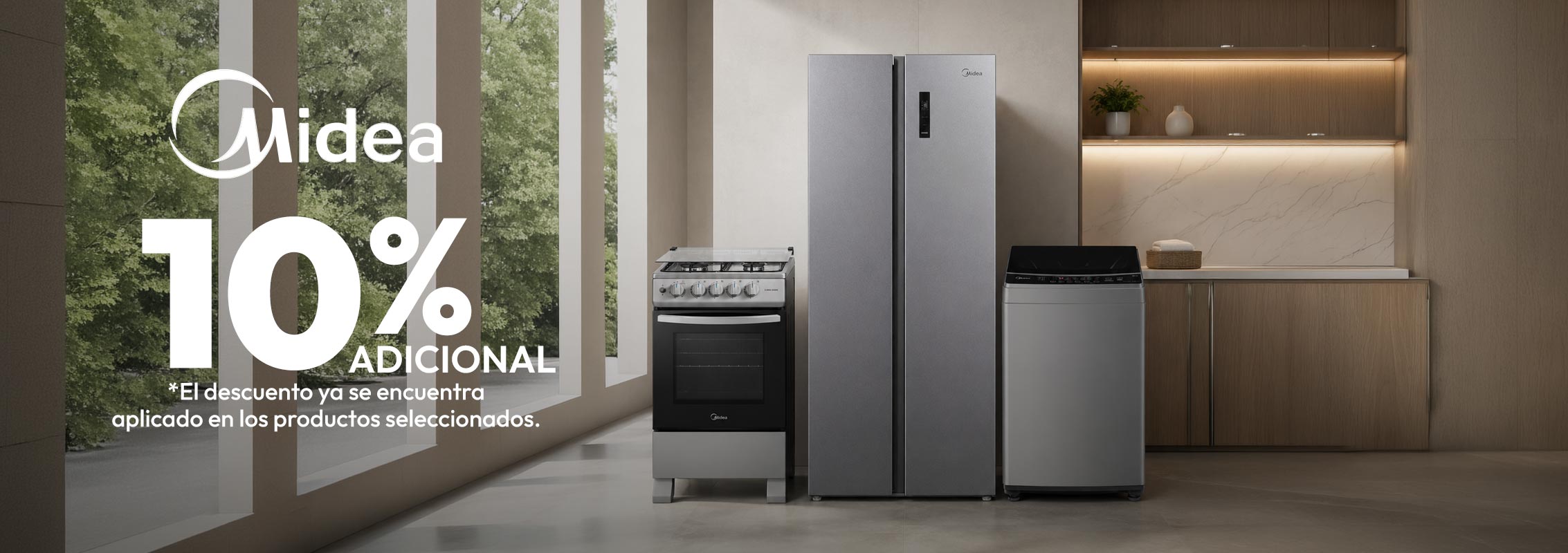 Midea 10% de dcto tmp - productos seleccionados